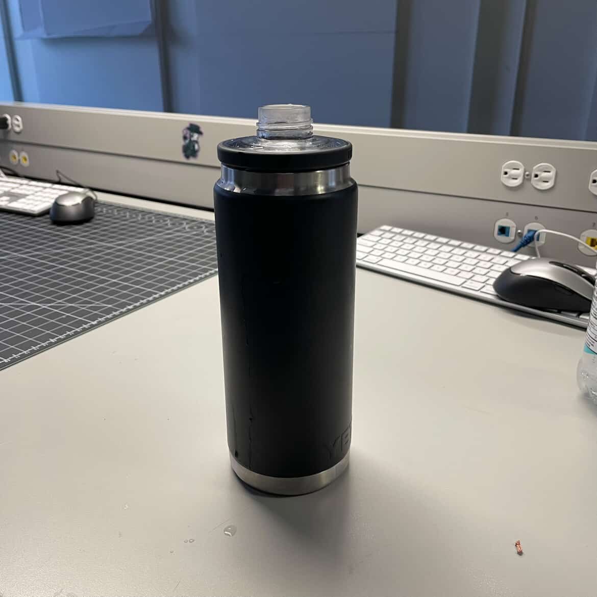 This is Mia's waterbottle with the cap screwed off.