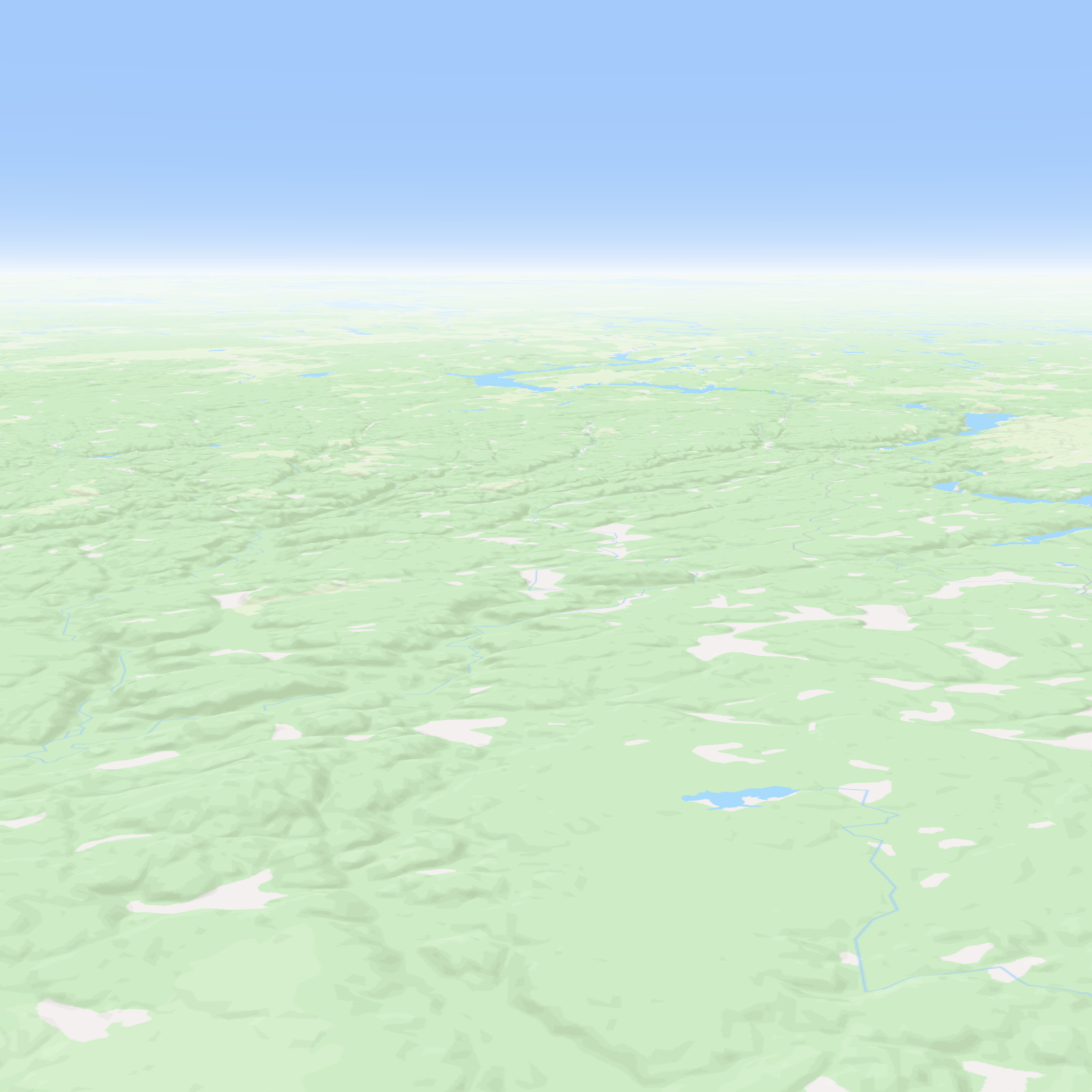 This was the base map that is provided by Mapbox, I tried to give it depth to make it look less flat but the amount of exaggeration was small. I also turned off all the labels since I wanted to know what the map would look like without all the text.