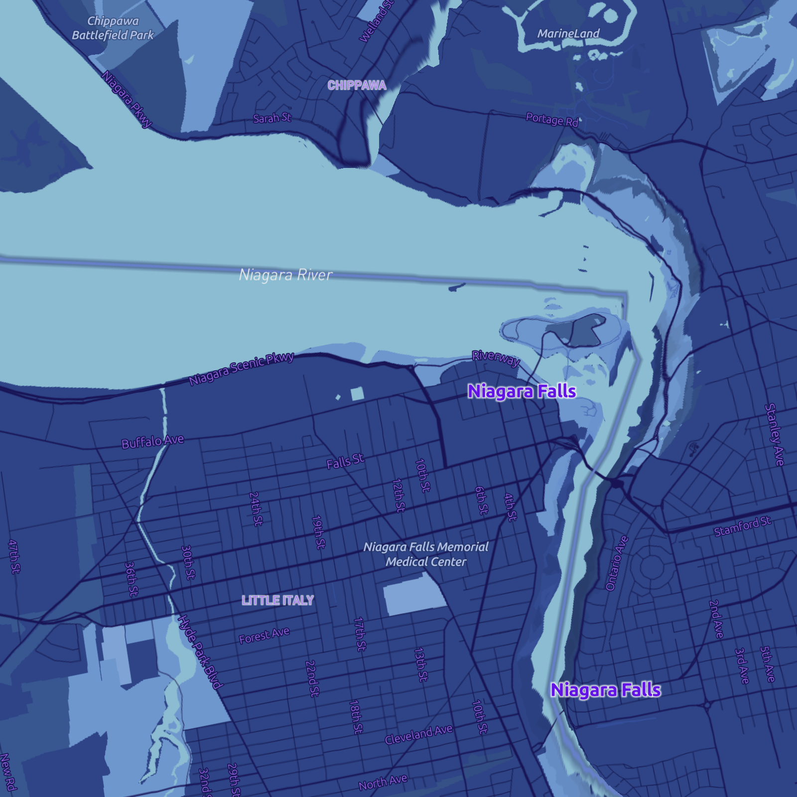 This was a picture of Niagara Falls from a birds-eye view, I thought it looked pretty neat.
