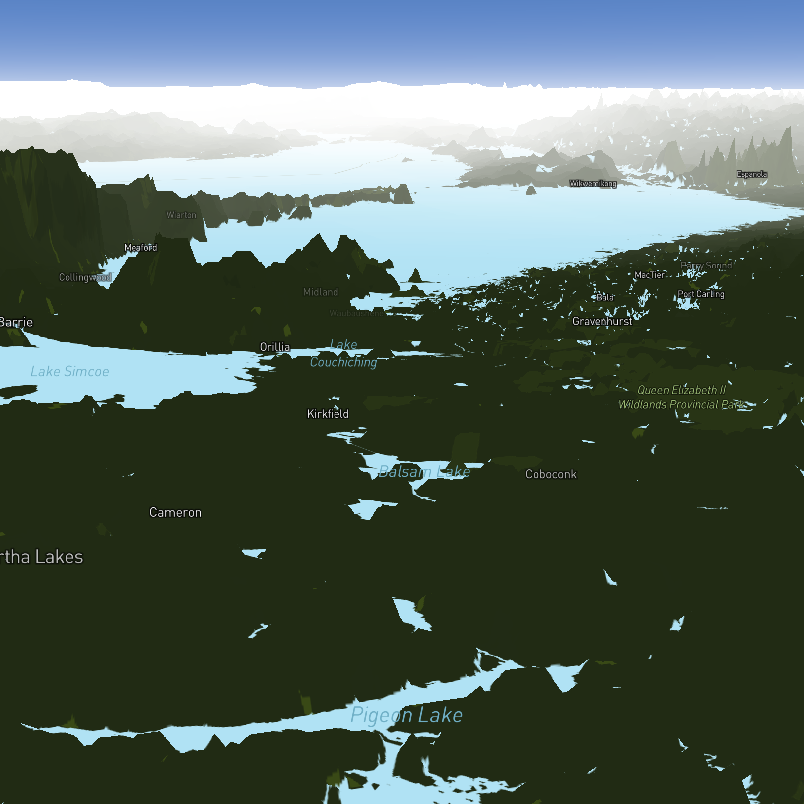 I lowered how much the 3D atomshpere extrudes for this image and only removed major labels like city and country names. 