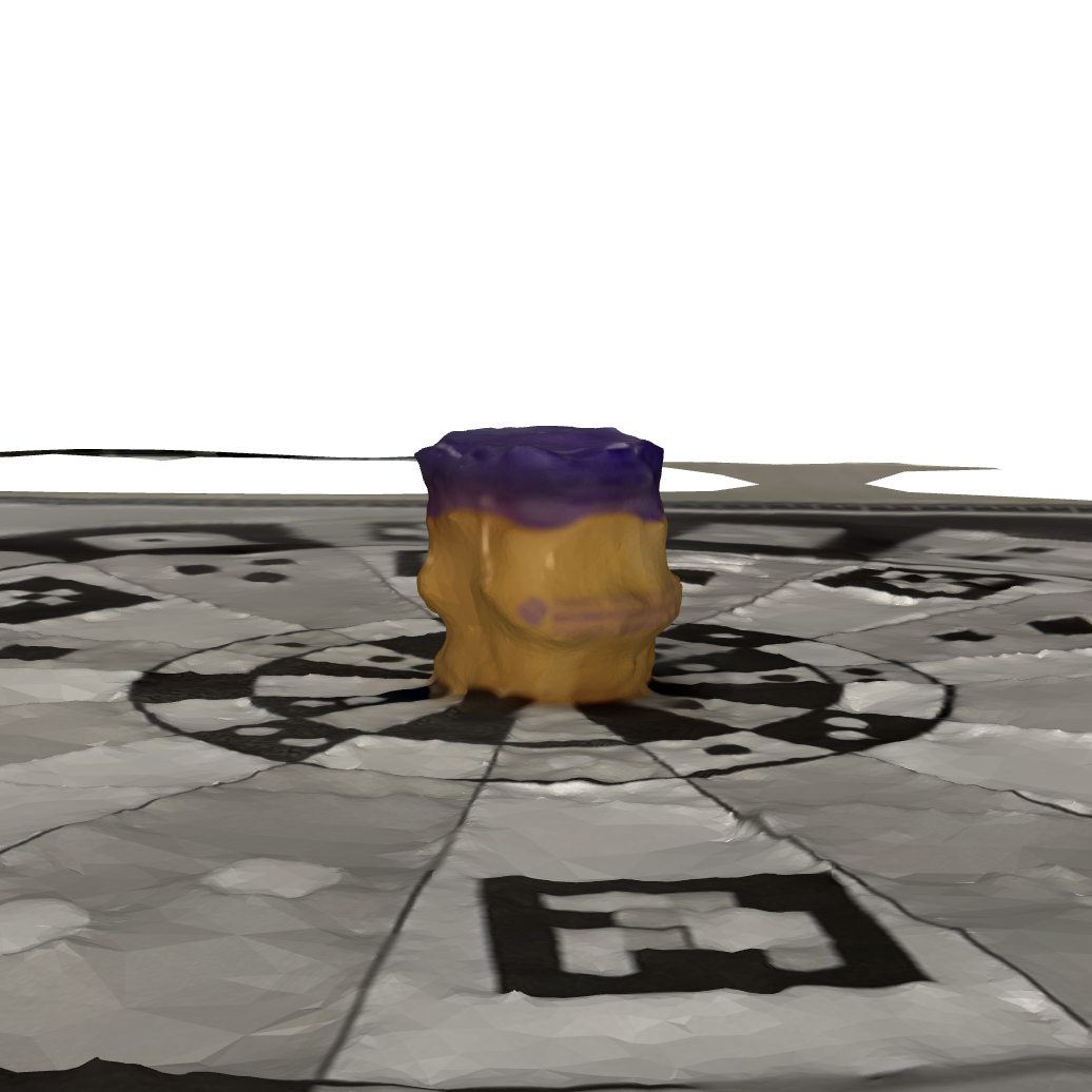 This is a back view of the lip balm scan that I took. It is very warped in the back and the scan had trouble differentiating the lid and the container.