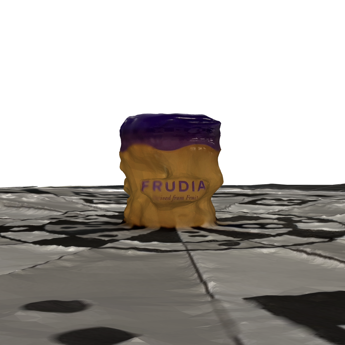 This is a front view of the lip balm scan that I took. I was really disappointed for this one because I did multiple different scans in different lighting and this was the best scan. I now know that the problem was most likely the shininess of the object but this was the object I was the most excited to scan.