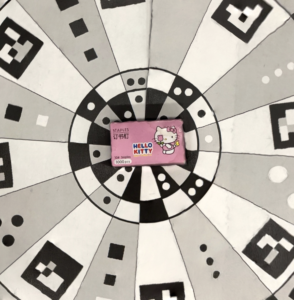 This is a front view of the staple box scan that I took. Overall, this was my best scan, it had the least amount of warping and I can even read some of the words on the box. I think this turned out so well because the object was not shiny at all.